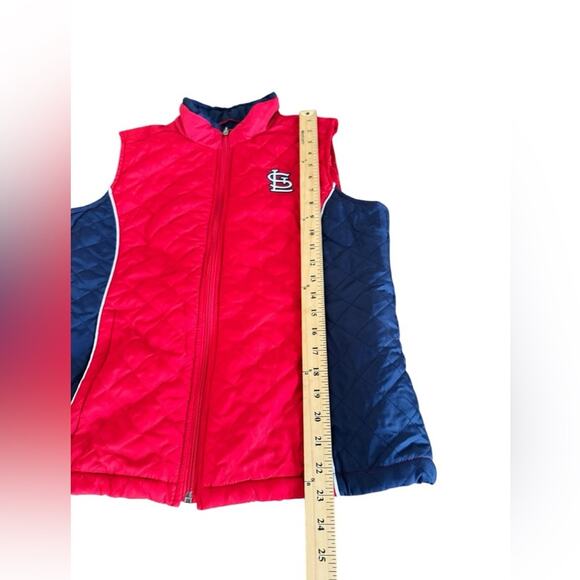 64. GENUINE MERCHANDISE | STL Cardinals Zip Up Quilted Vest Size Medium - Picture 6 of 8